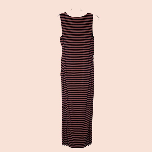 R&M Richards Black and Peach Striped Dress - Picture 2 of 5
